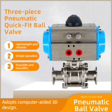 Three-piece Pneumatic Quick-Fit Ball Valve