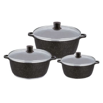 6pcs Diecast Aluminum Nonstick Soup Pot Cookware Set