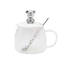 Modern Cute Cartoon Bear Mug Set with Lid and Straw