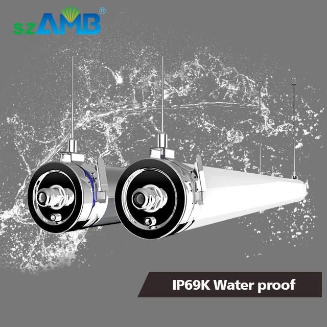 IP69K Tri-Proof LED Light with Motion Sensor, Flicker Free, Ik10, Variety of Dimmable