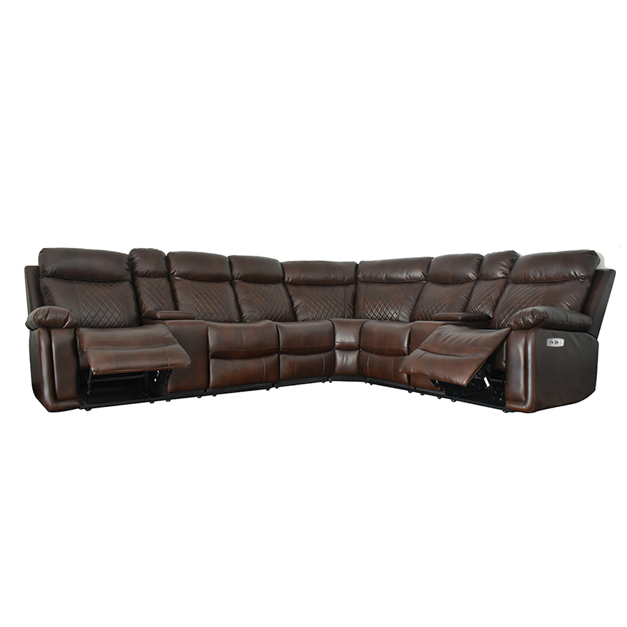 Good Quality Living Room Leather Power Corner Sofa