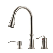 2 lubang dapur faucet stainless steel chrome mixer