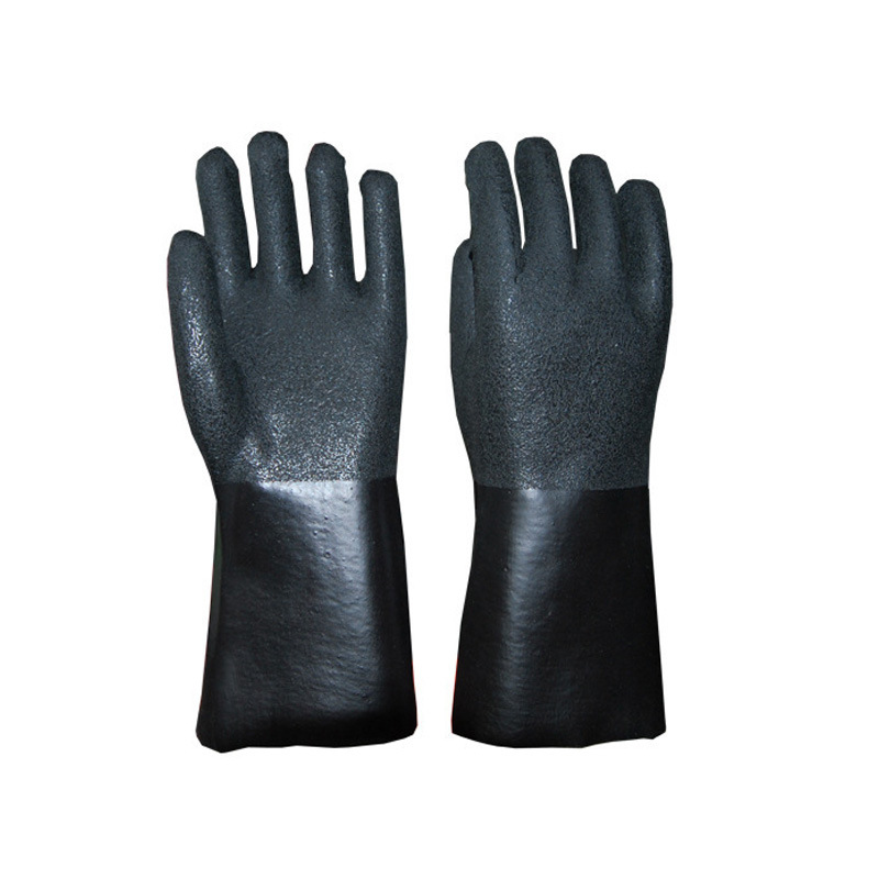 Black PVC Sandy Finish Handschuhe für Halten Sie warm