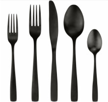 Stainless steel black handle flatware
