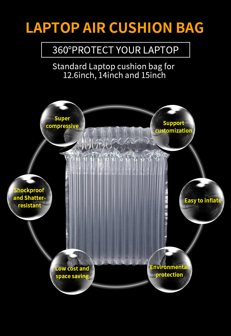 Air column bag protective packaging plastic air column inflated bags air cushion packing laptop pack