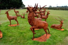 outdoor garden decorations metal craft cast iron deer statue