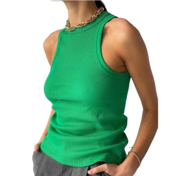 2024 Women's Ribbed Knitted Sleeveless Crop Tank Tops