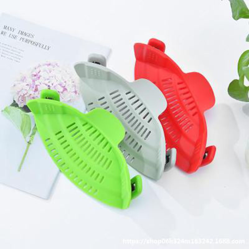 Kitchen Silicone Pot Strainer - Adjustable Snap Strainer Clip On Silicone Colander, Fits all Pots and Bowls Food Colander