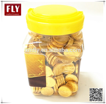 jar packed mini sweets chocolate candy gold coins chocolate