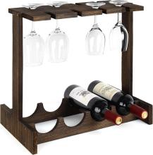 Rustic Freestanding Wine Bottle Rack Countertop