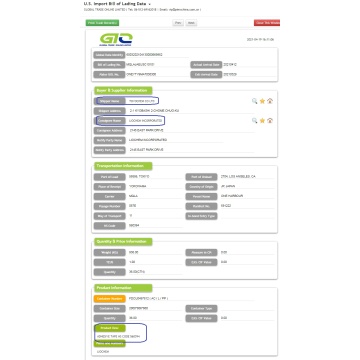 Tape Info Data Impor USA