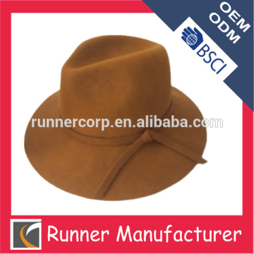 Men's fedora hats wholesale with wool decoration