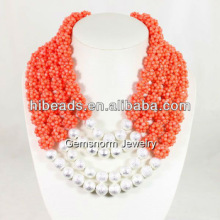 HOT coral beads necklace unique design CBN0010