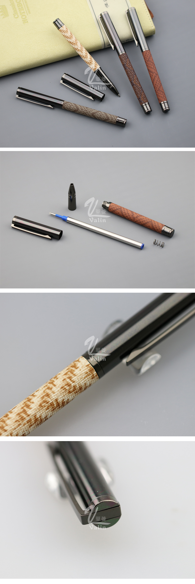 2020 Promotional item metallic ball pens with PU leather