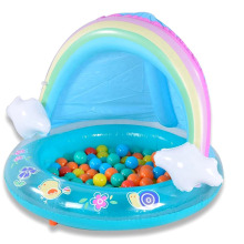 Rainbow Blow up Kiddie Pool Inflatable Mini Pool