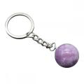 Gemstone 20 mm perles rondes Chaînes clés Naturel Crystal Balls Clé clés Prendants Pendent Keychains Giftary Giftary