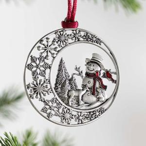 Ornamen Pohon Natal Pewter Solid