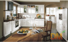 Wooden Material White Paint Modular Kitchen Cabinet Set
