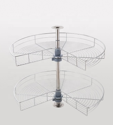 270 degree rotating pull-out metal storage wire basket