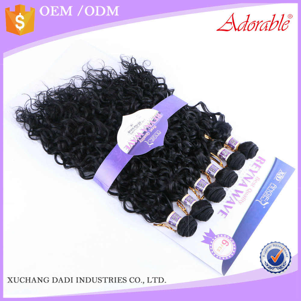 xuchang dadi factory wholesale curly synthetic weave hair packs,heat resistant fiber synthetic hair braids extensions