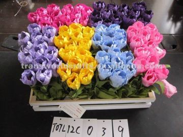 multicolor artificial tulips for decoration