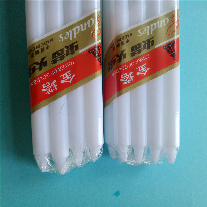 Cellophane Pack White Stick Candle Daglig användning