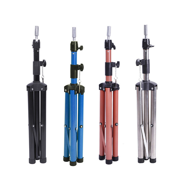 Wig Stand Holder Tripod Stand For Canvas Block Mannequin Head Adjustable For Wig Making Drying Styling Display With Pedals