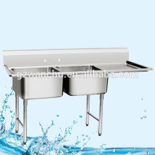 double bowel kitchen sink with drainboard