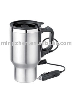 electric heating mug double wall steel thermo heating mug