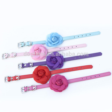 PU Leather Flower Pet Collars Fashion Dog Collar