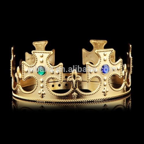 Plastic king crown princess tiara synthetic stone pageant crown promotion nice gift FC90026