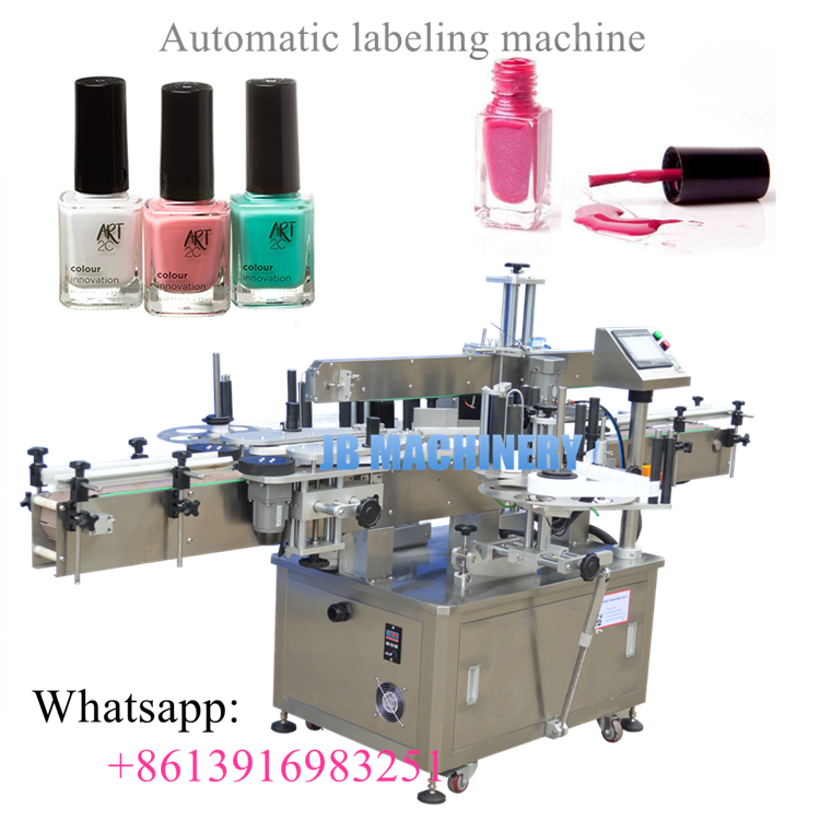 JB-SMTB Automatic double sides self adhesive sticker labeling machine for nail polish gel bottle