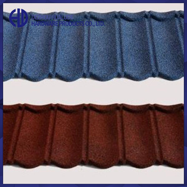 colored stone chips coated metal roof tile for building material