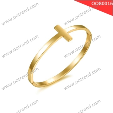 18K golden plated cross design bangles
