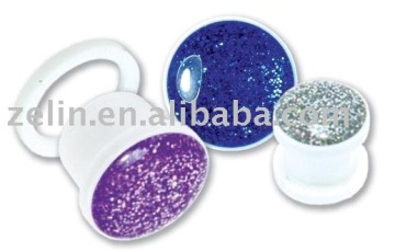 white glitter acrylic plug tunnel,ear plug,body jewelry plug tunnel