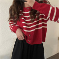 Sweater cardigan bersatu kot longgar