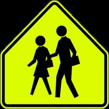 Aluminium School Area Signs-School Crossing Sign