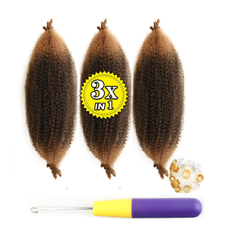 Private Label Crochet Ombre Wholesale Synthetic African Hair Extensions For Braids 3X Afro Spring Twist Braiding Hair