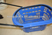 Supermarket Portable Basket With Wheels