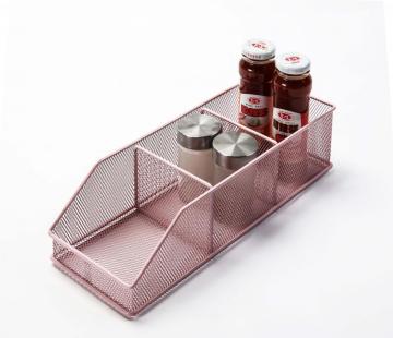 Metal Mesh Storage Box 3-Compartment