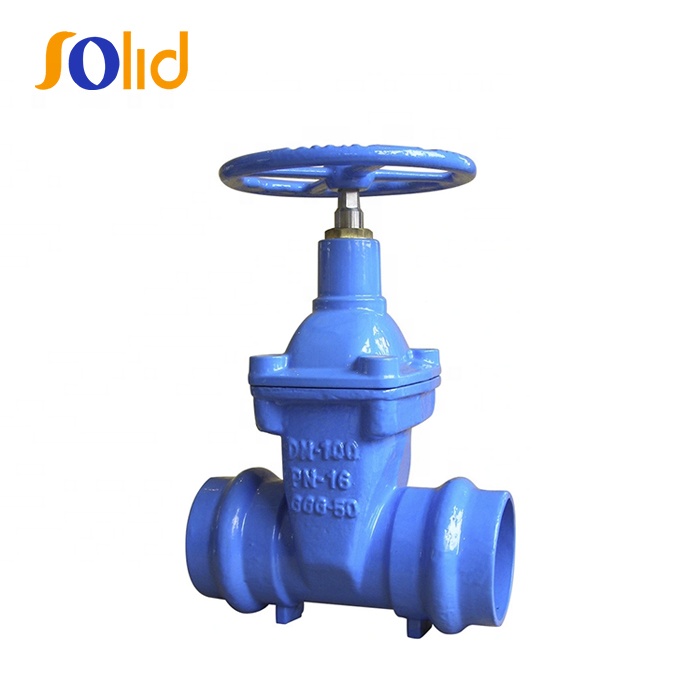 DIN3352 Hand Wheel Ductile Iron Double Socket End Gate Valve for PVC Pipes