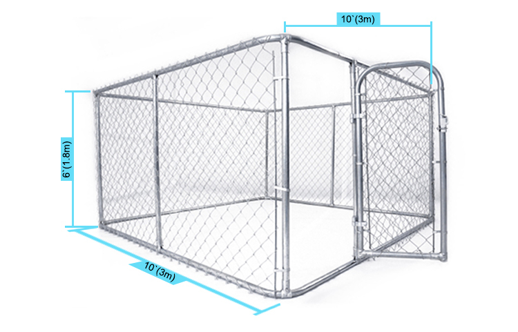 Chain link type pet dog enclosure with gate