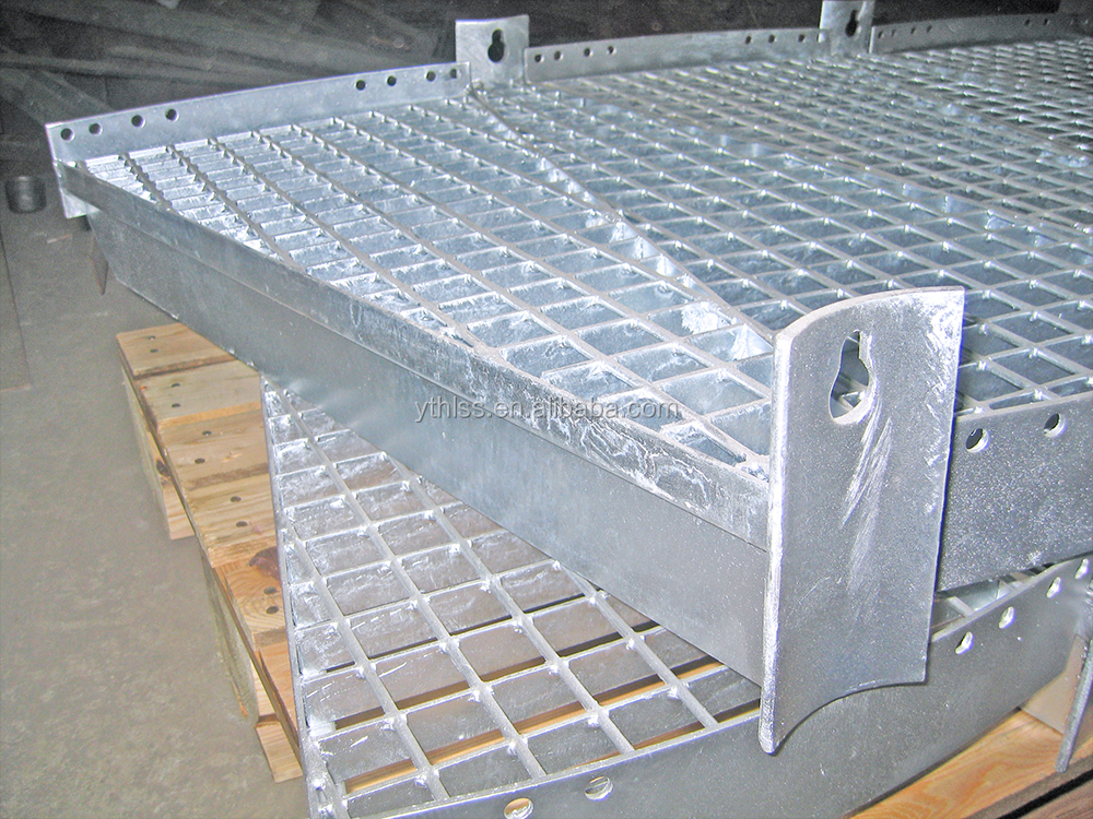 Hot dipped galvanized spiral stair step steel ladder grating tread for spiral stair