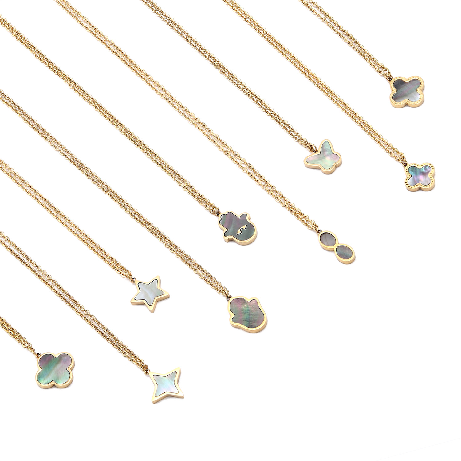 trendy wholesale custom stainless steel shell necklace pendants jewelry for men women,women's men's jewelry necklaces