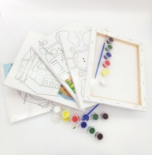 Kids DIY Handmade Cartoon Canvas Oil Painting Kit