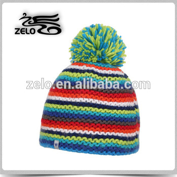 girls cute snowboard skiing beanies with pom pom