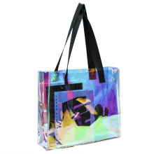 Waterproof PVC Holographic Clear Tote Bag - Portable Gift Bag