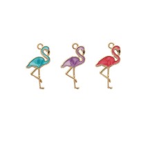 Wholesale Flamingo Necklace Pendant: Custom Metal Enamel Dangler Jewelry Accessory