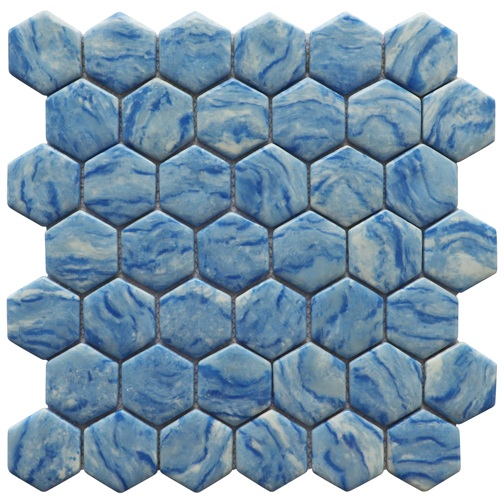 Black Fullbody Glass SPA Hexagon Mosaic Tile