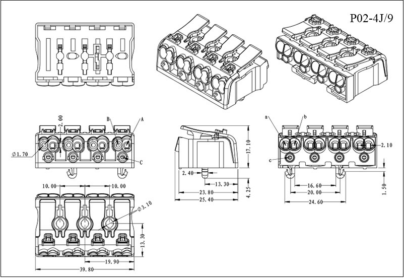 push wire connector 4 ports